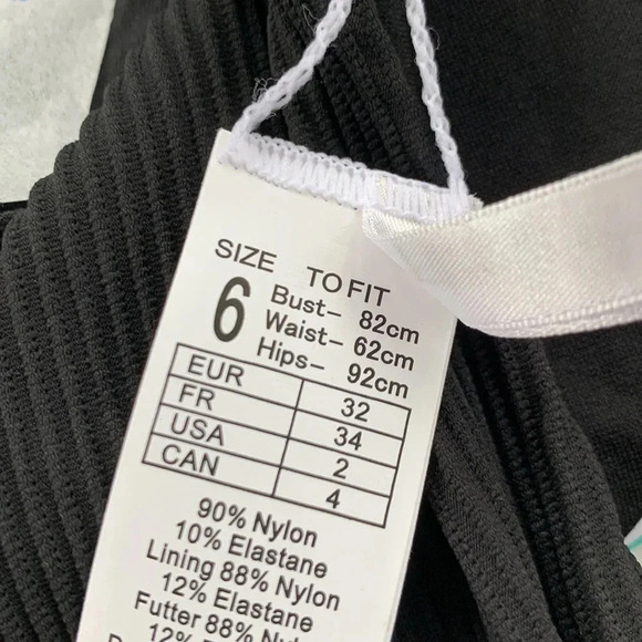 SEAFOLLY High Rise Ribbed Black Bikini bottom Essentials 40609-640 Size 2 NWT - Picture 9 of 16